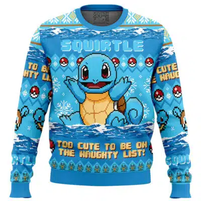 Squirtle Too Cute Pokemon Ugly Christmas Sweater