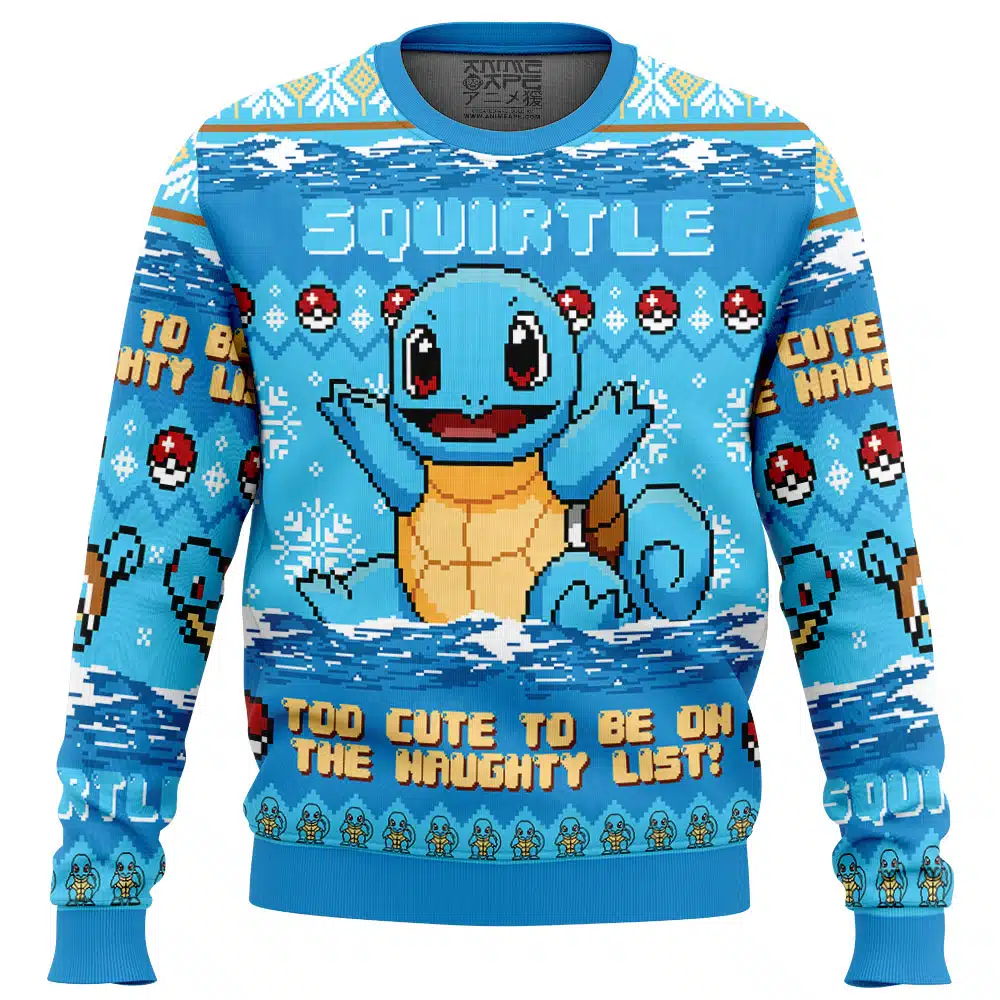 Squirtle Too Cute Pokemon Ugly Christmas Sweater