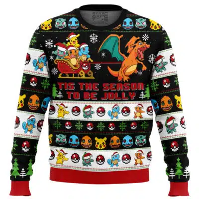 Starter Pokemon Tis The Season To Be Jolly Pokemon Ugly Christmas Sweater