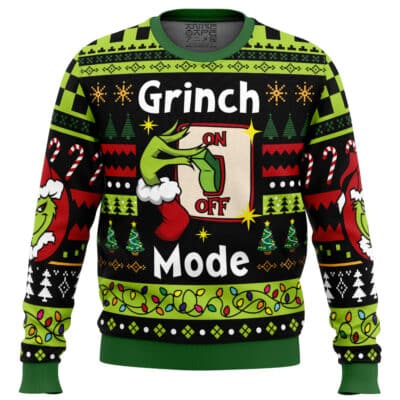 The Grinch On Off Mode Ugly Christmas Sweater