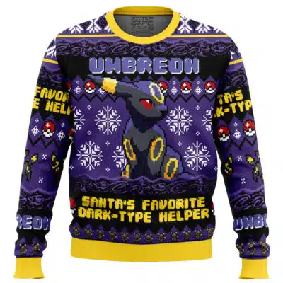 Umbreon Santa's Favorite Dark-Type Helper Pokemon Ugly Christmas Sweater
