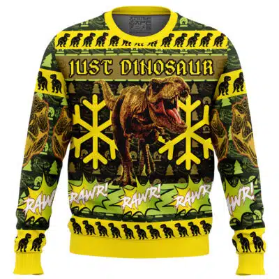 Just Dinosaur Rawr Ugly Christmas Sweater